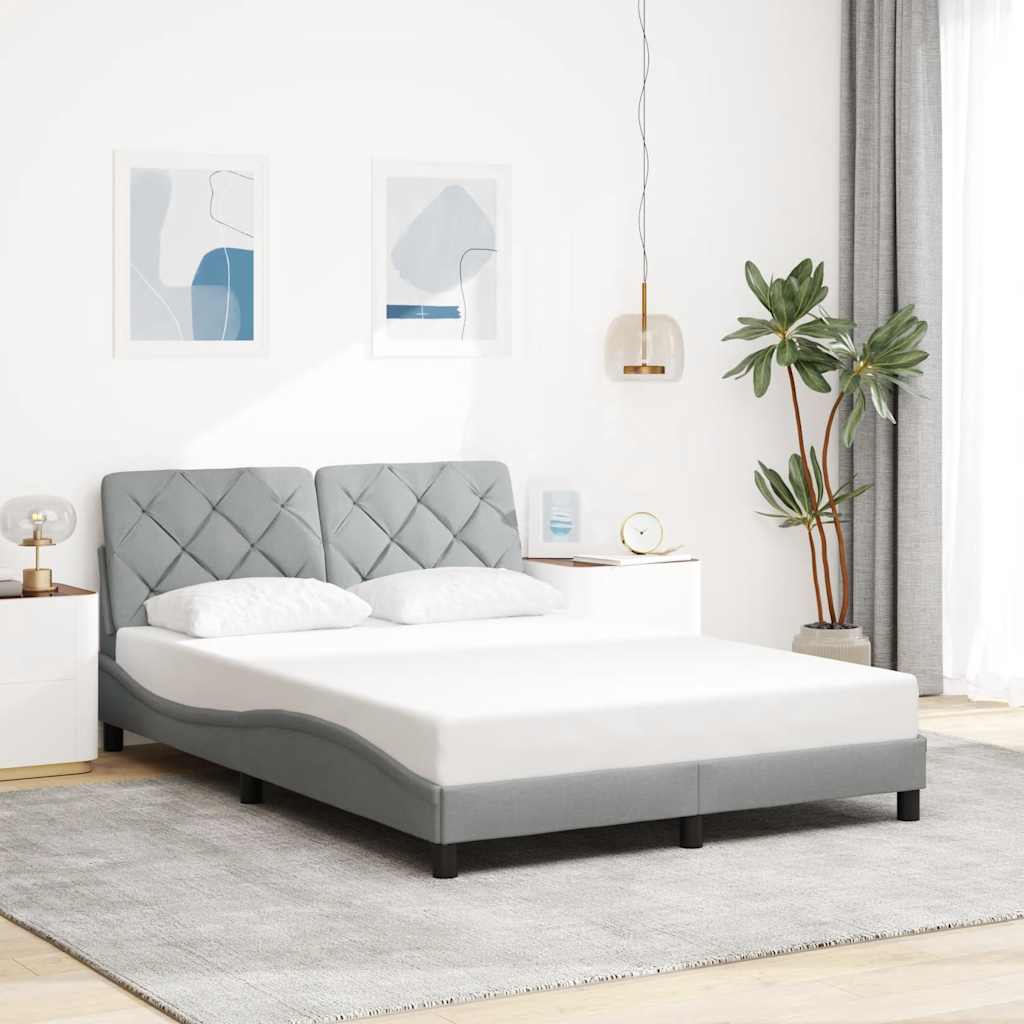 Giroletto senza Materasso Grigio Chiaro 140x200 cm Tessuto