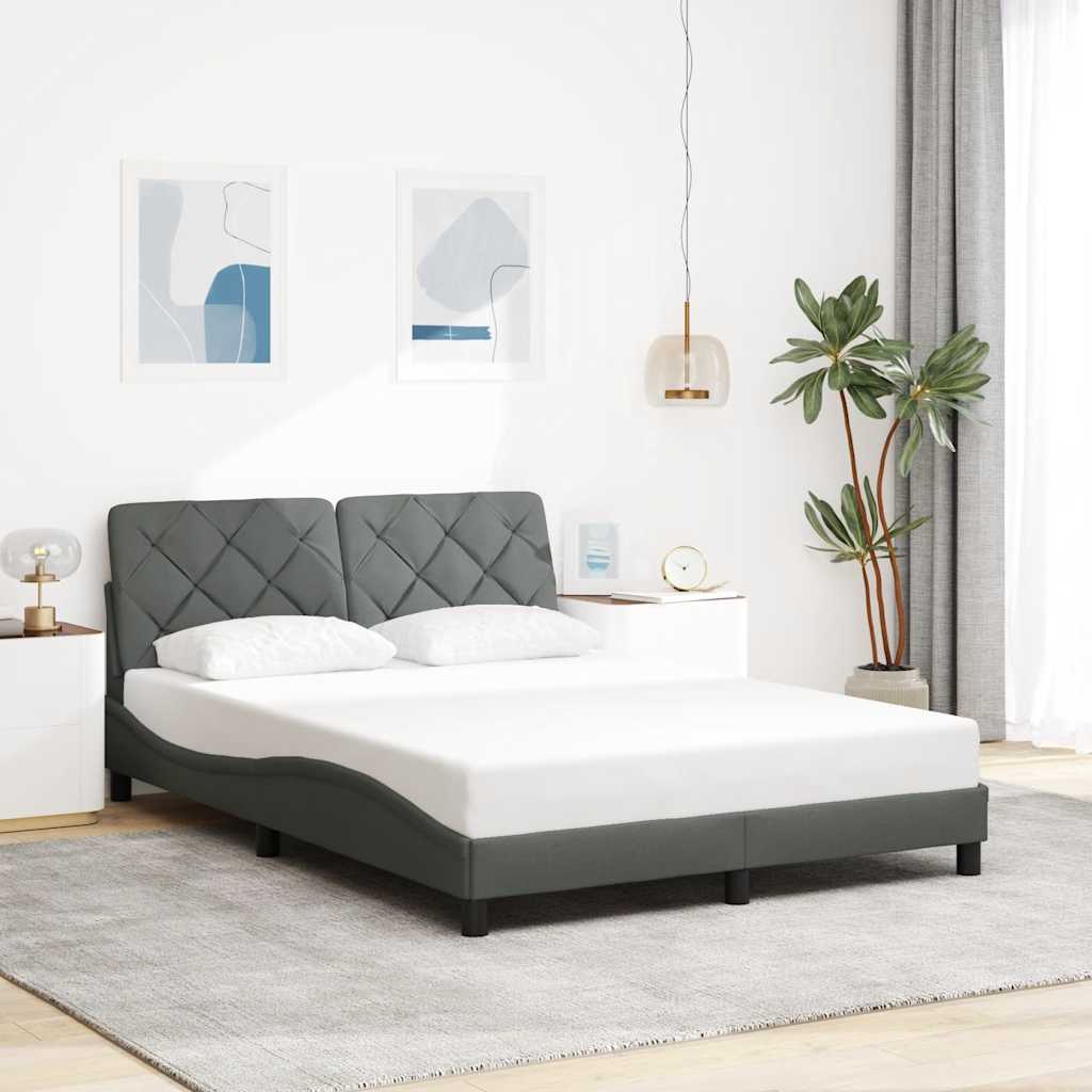 Giroletto senza Materasso Grigio Scuro 140x200 cm Tessuto