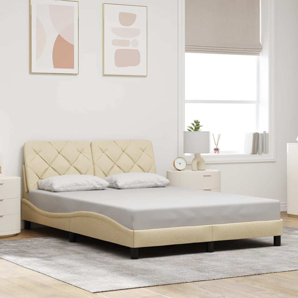 Giroletto senza Materasso Crema 140x200 cm in Tessuto