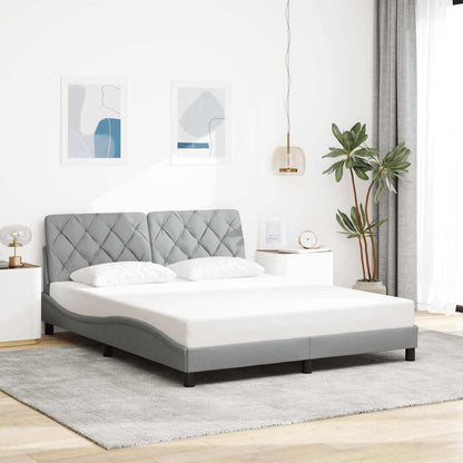 Giroletto senza Materasso Grigio Chiaro 160x200 cm Tessuto