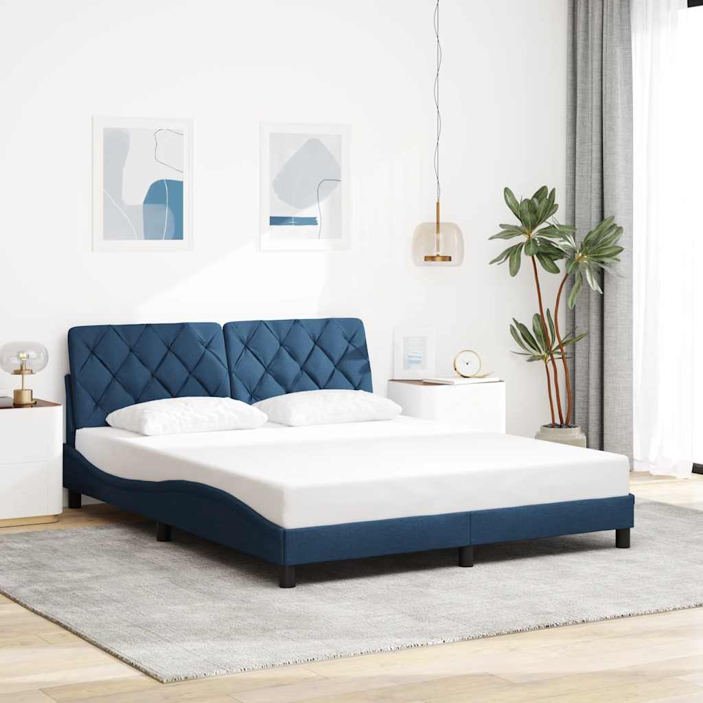 Giroletto senza Materasso Blu 160x200 cm in Tessuto