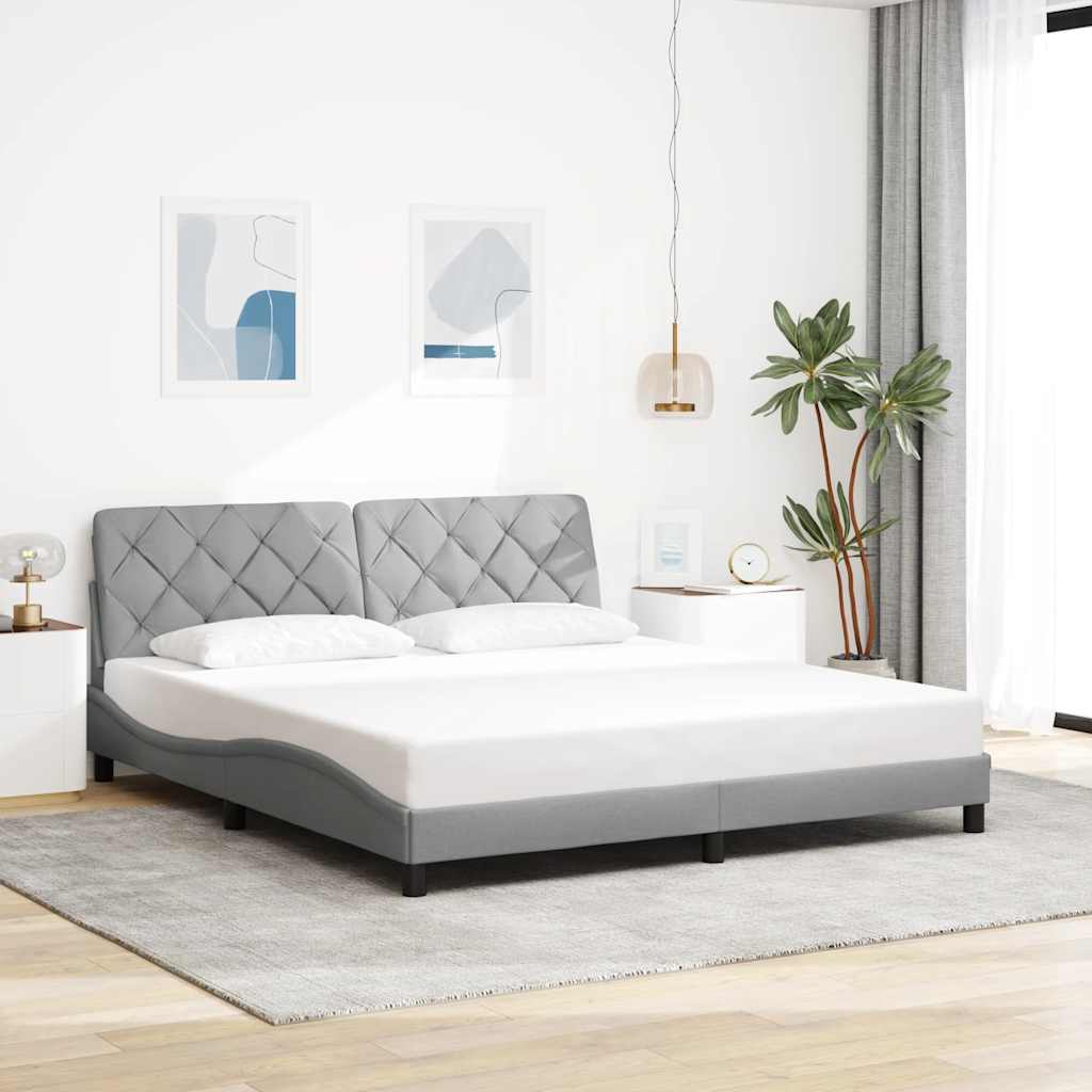 Giroletto senza Materasso Grigio Chiaro 180x200 cm Tessuto
