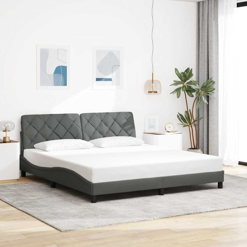 Giroletto senza Materasso Grigio Scuro 180x200 cm Tessuto