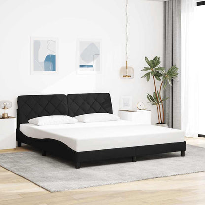 Giroletto senza Materasso Nero 180x200 cm in Tessuto