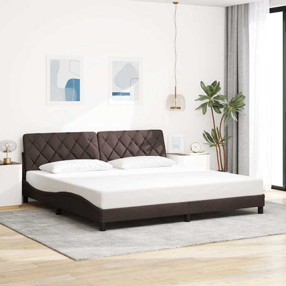 Giroletto senza Materasso Marrone Scuro 200x200 cm in Tessuto