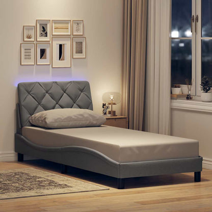 Giroletto con LED senza Materasso Grigio Chiaro 90x190 cm