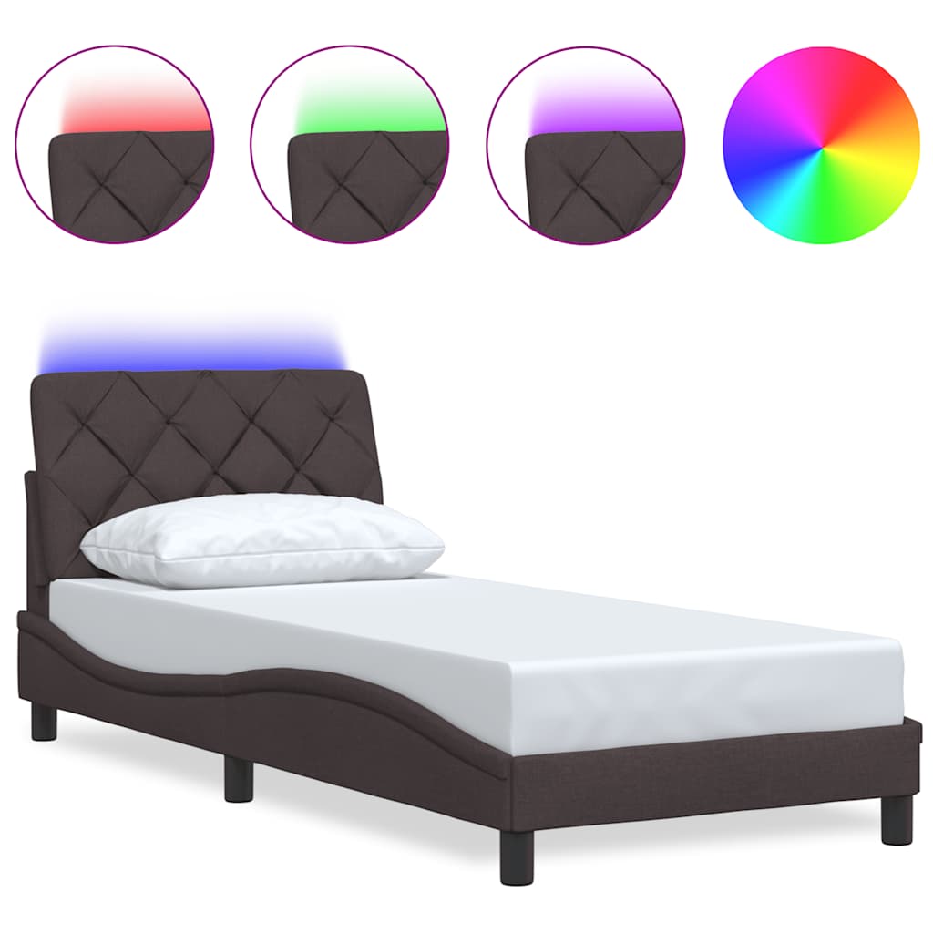 Giroletto con LED senza Materasso 90x190 cm Tessuto