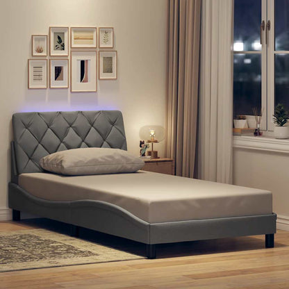 Giroletto con LED senza Materasso Grigio Chiaro 100x200 cm
