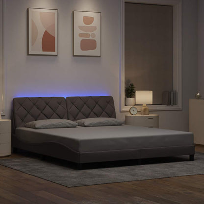 Giroletto con LED senza Materasso Tortora 180x200 cm in Tessuto