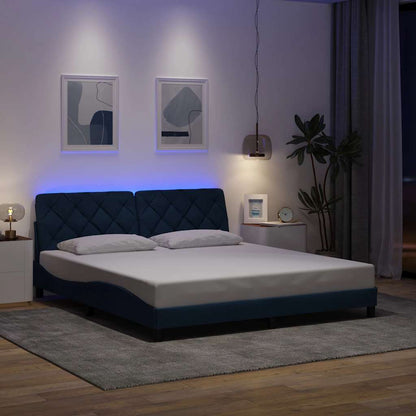 Giroletto con LED senza Materasso Blu 180x200 cm in Tessuto