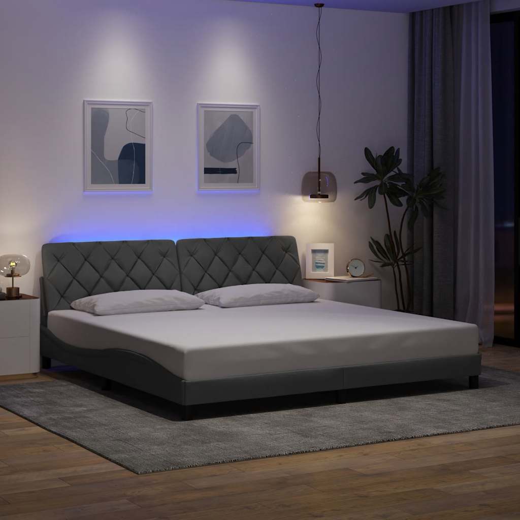Giroletto con LED senza Materasso 200x200 cm Tessuto