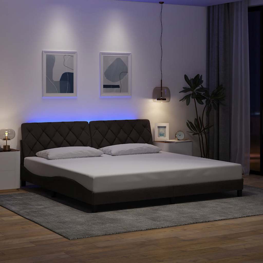 Giroletto con LED senza Materasso 200x200 cm in Tessuto