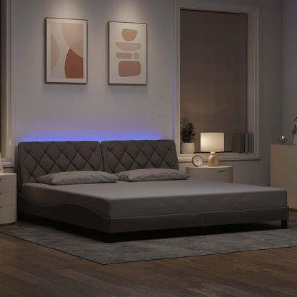 Giroletto con LED senza Materasso Tortora 200x200 cm in Tessuto