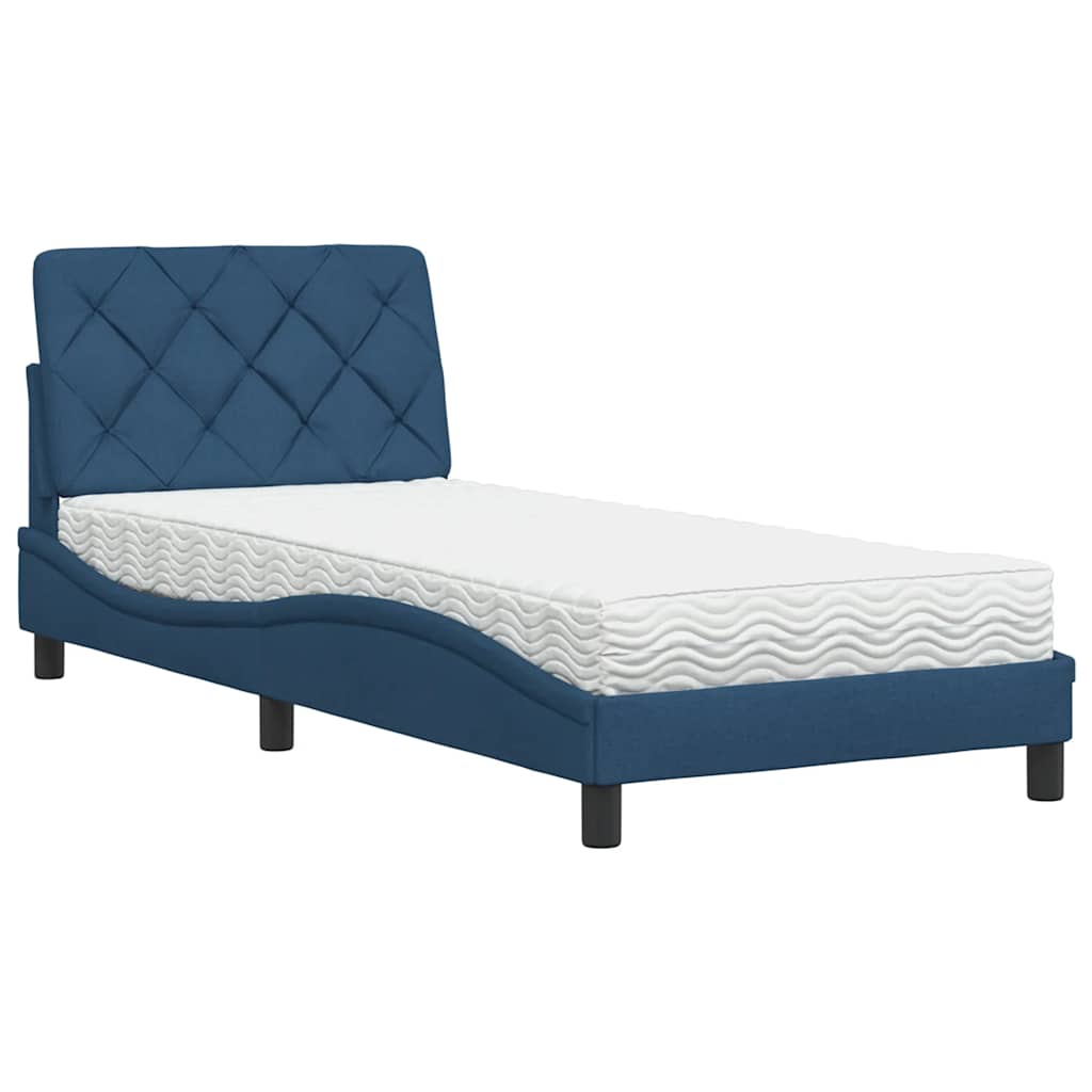 Letto con Materasso Blu 90x190 cm in Tessuto