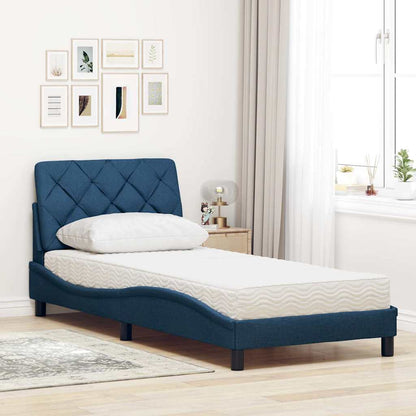 Letto con Materasso Blu 90x190 cm in Tessuto