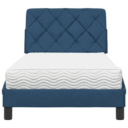 Letto con Materasso Blu 90x200 cm in Tessuto