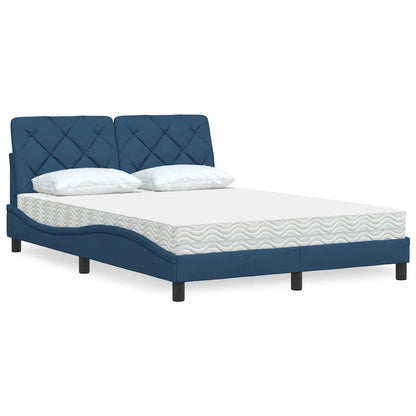 Letto con Materasso Blu 140x190 cm in Tessuto