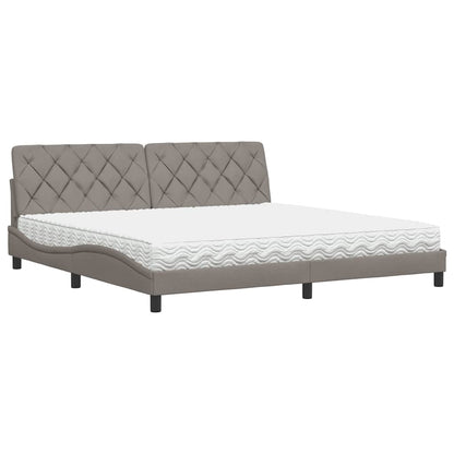 Letto con Materasso Tortora 200x200 cm in Tessuto