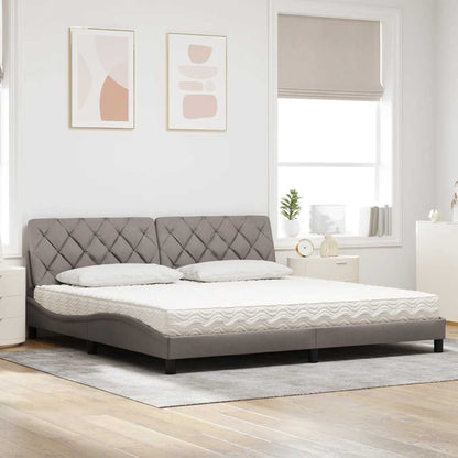 Letto con Materasso Tortora 200x200 cm in Tessuto