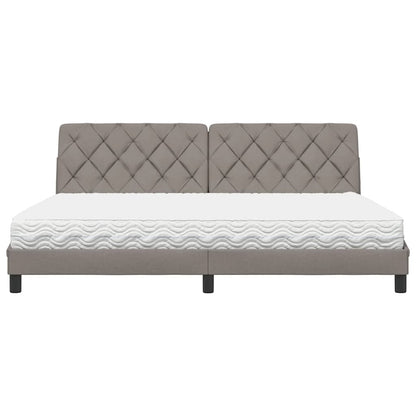 Letto con Materasso Tortora 200x200 cm in Tessuto