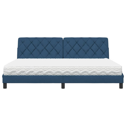 Letto con Materasso Blu 200x200 cm in Tessuto
