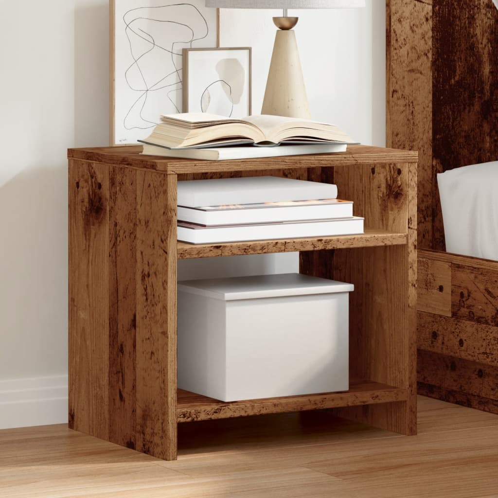 Comodini Legno Antico 2 pz 40x30x40 cm in Legno Multistrato