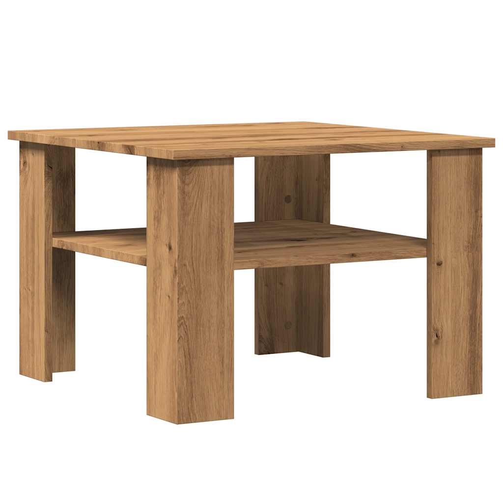 Tavolino Salotto Rovere Artigianale 60x60x42 cm in Truciolato