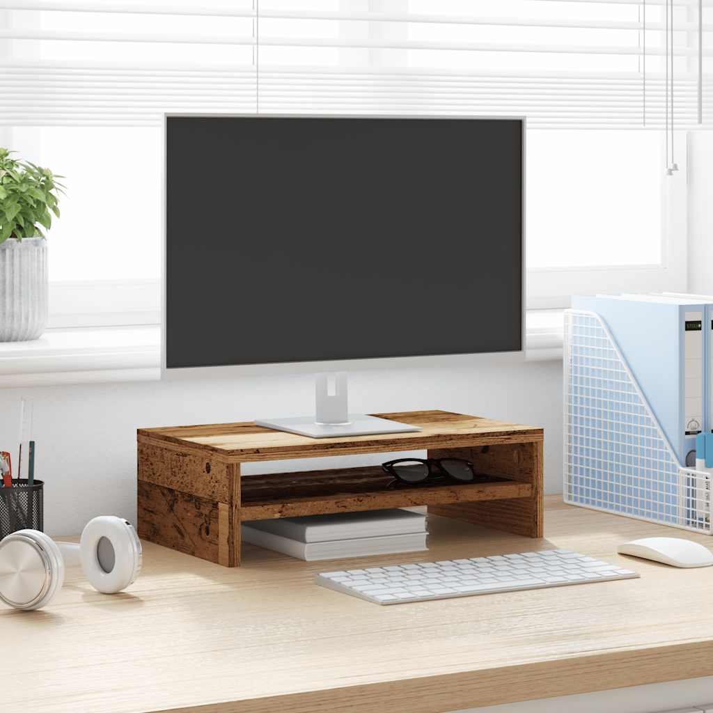 Supporto per Monitor Legno Antico 42x24x13 cm Legno Multistrato