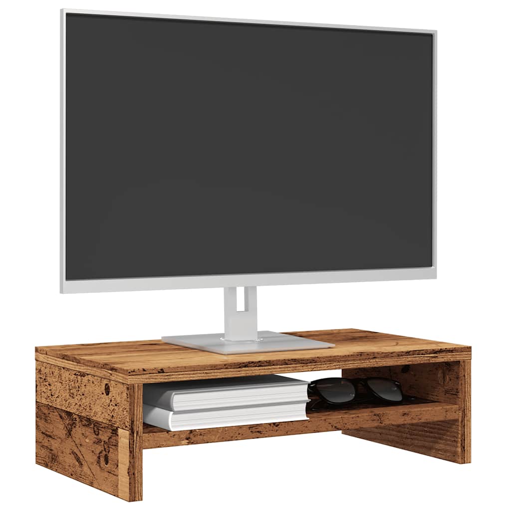 Supporto per Monitor Legno Antico 42x24x13 cm Legno Multistrato