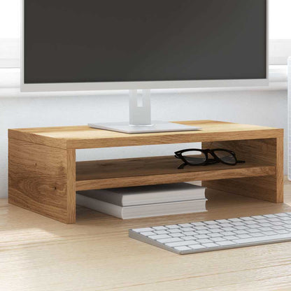 Supporto Monitor Rovere Artigianale 42x24x13 cm Multistrato
