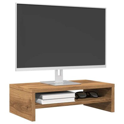 Supporto Monitor Rovere Artigianale 42x24x13 cm Multistrato