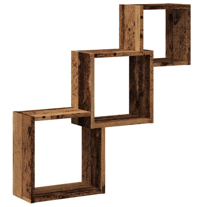 Mensole Cubo Parete Legno Antico 68x15x68 cm Legno Multistrato