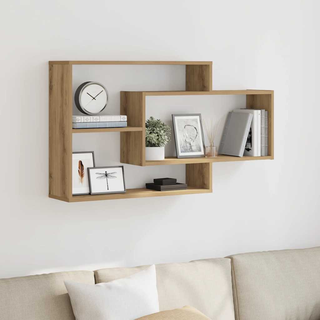 Scaffale a Parete Rovere Artigianale 104x20x58,5 cm Truciolato