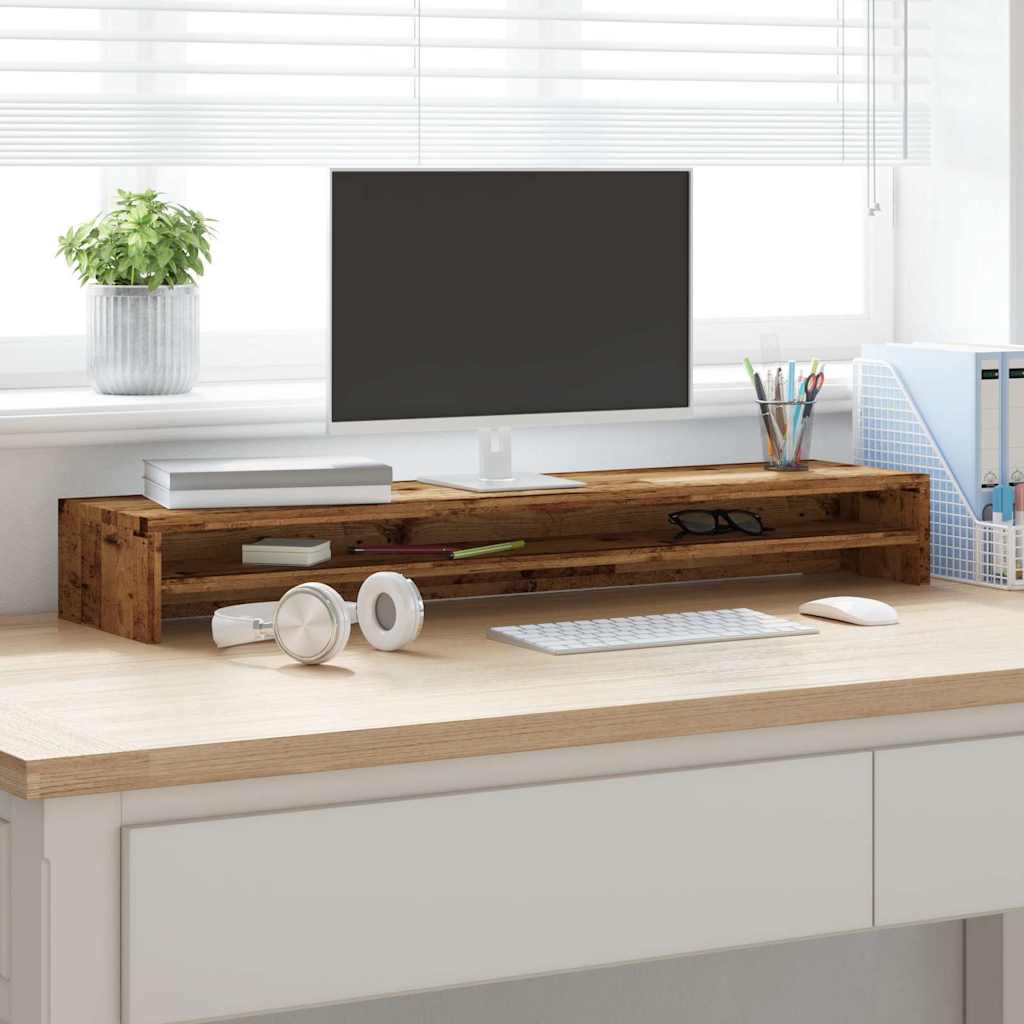 Supporto per Monitor Legno Antico 100x24x13cm Legno Multistrato