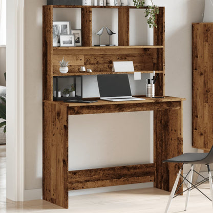 Scrivania Mensole Legno Antico 102x45x148 cm Legno Multistrato