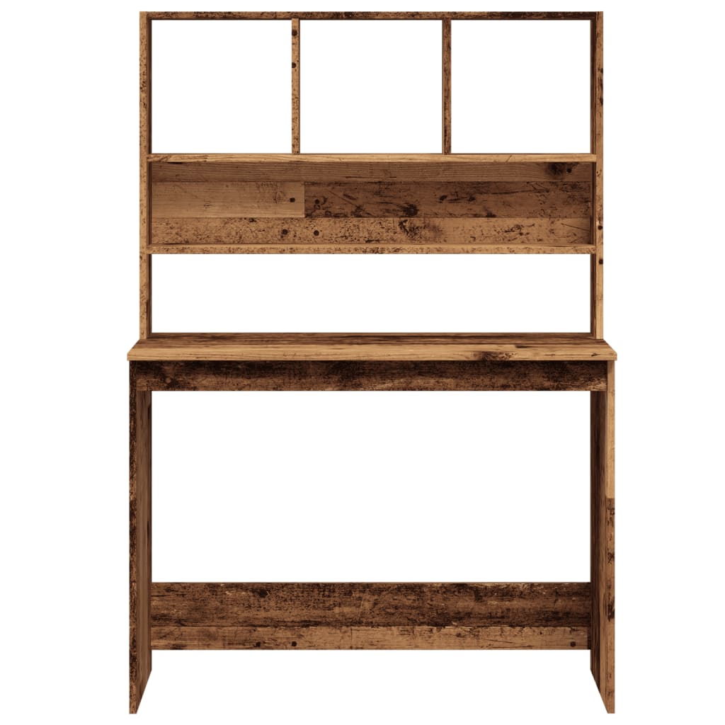 Scrivania Mensole Legno Antico 102x45x148 cm Legno Multistrato