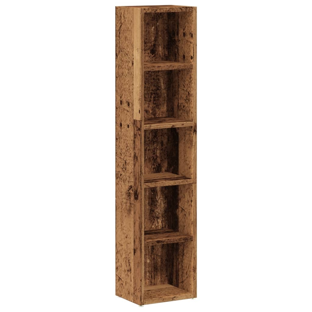 Scaffali Porta CD 2 pz Legno Antico 21x16x93,5 cm in Truciolato