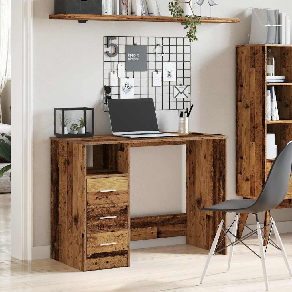 Scrivania Legno Antico 102x76x50 cm in Legno Multistrato