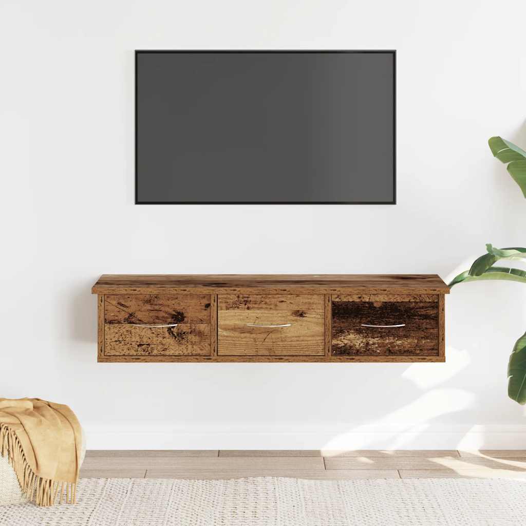 Mobile a Parete Legno Antico 88x26x18,5 cm in Truciolato