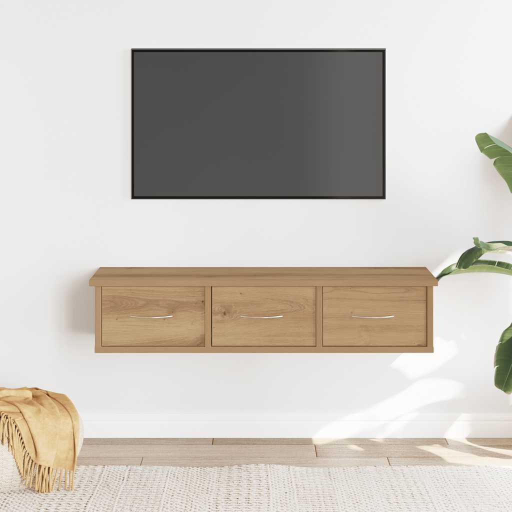 Mobile a Parete Rovere Artigianale 88x26x18,5 cm in Truciolato