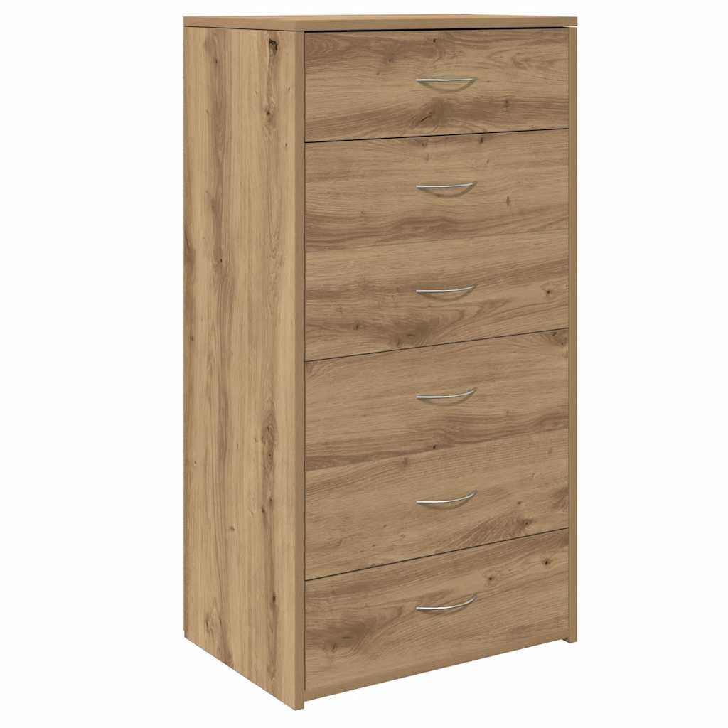 Credenza 6 Cassetti Rovere Artigianale 50x34x96cm Truciolato