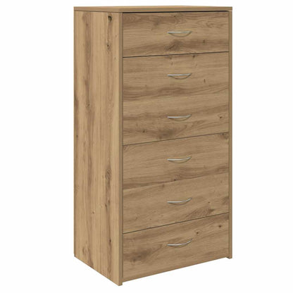 Credenza 6 Cassetti Rovere Artigianale 50x34x96cm Truciolato
