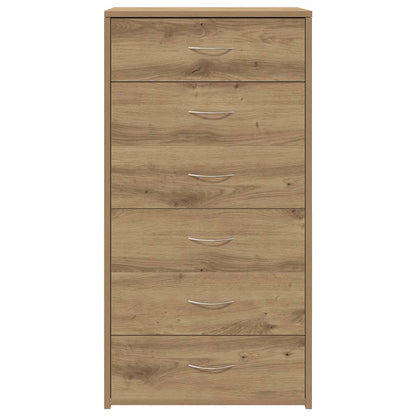 Credenza 6 Cassetti Rovere Artigianale 50x34x96cm Truciolato