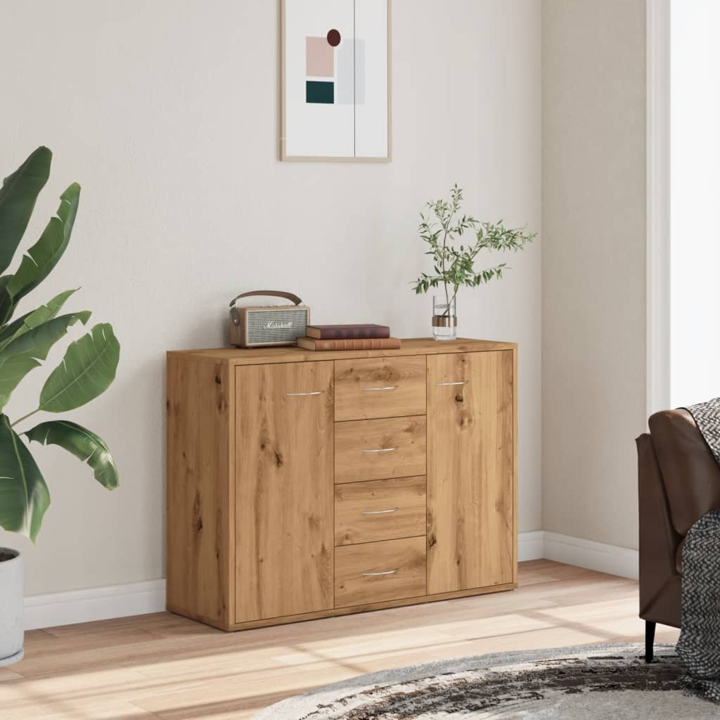 Credenza Rovere Artigianale 88x30x64 cm in Legno Multistrato