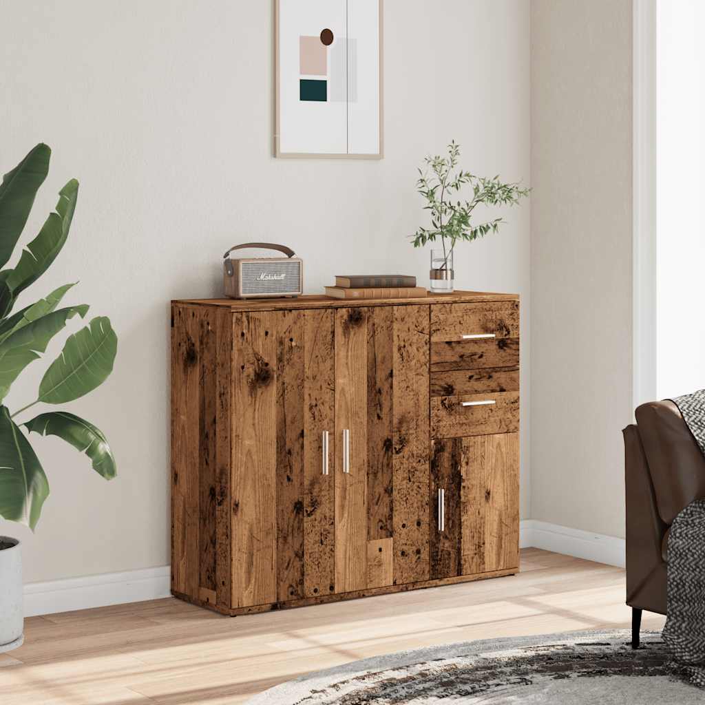 Credenza Legno Antico 91x29,5x75 cm in Legno Multistrato