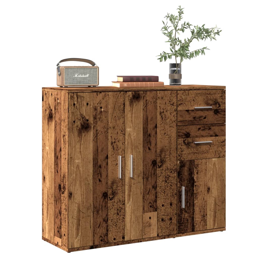 Credenza Legno Antico 91x29,5x75 cm in Legno Multistrato
