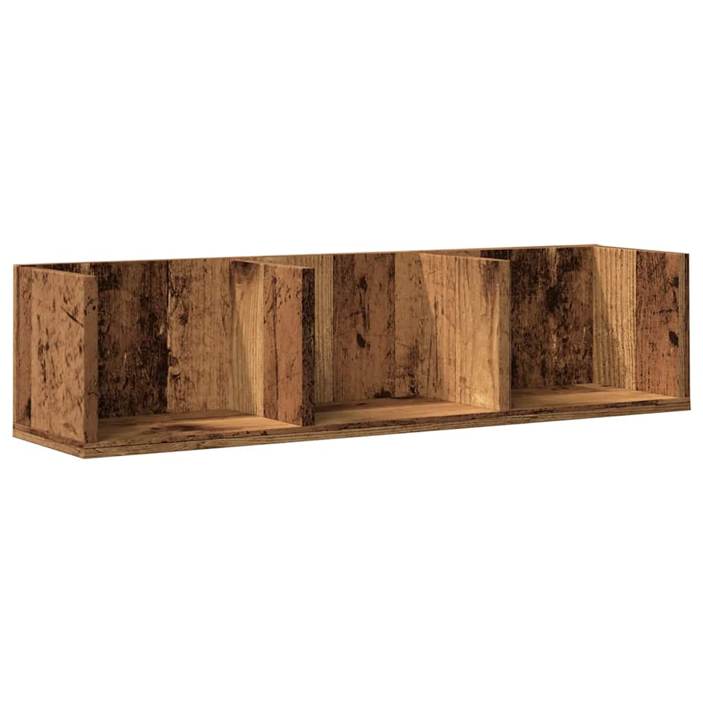 Scaffale Porta CD a Parete Antico 75x18x18 cm Legno Multistrato