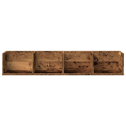 Scaffale Porta CD a Parete Antico 100x18x18cm Legno Multistrato