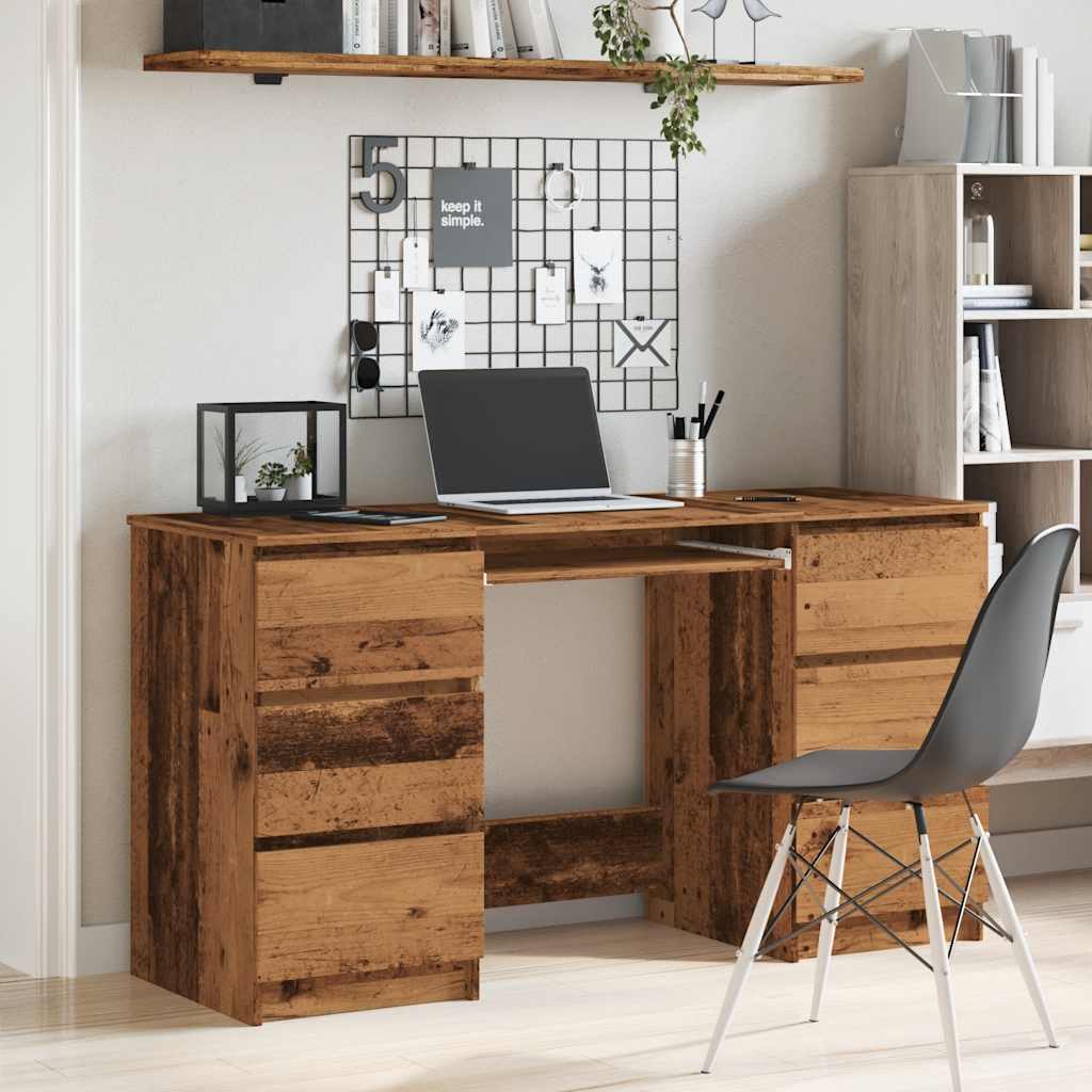 Scrivania Legno Antico 140x50x77 cm in Legno Multistrato