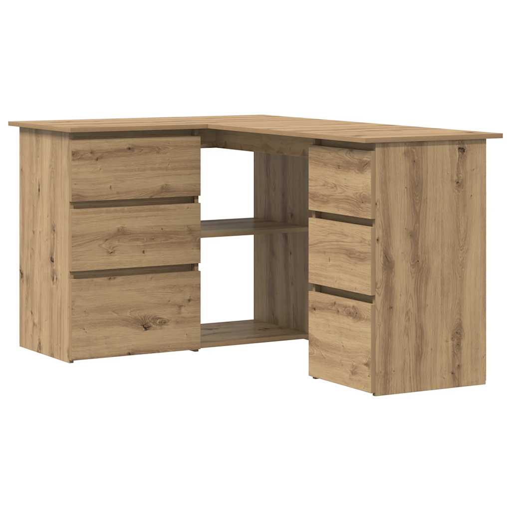 Scrivania Angolo Rovere Artigianale 145x100x76 cm Truciolato